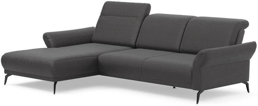 INOSIGN Hoekbank Coco L-vorm Verstelbare zitdiepte armleuning en hoofdeind cordbekleding poothoogte 15 cm - Foto 5
