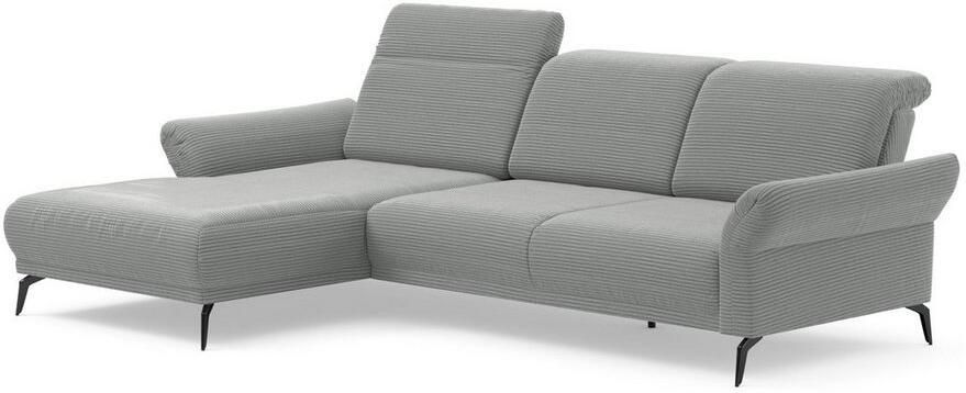 INOSIGN Hoekbank Coco L-vorm Verstelbare zitdiepte armleuning en hoofdeind cordbekleding poothoogte 15 cm - Foto 5