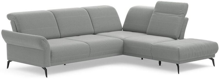 INOSIGN Hoekbank Coco L-vorm Verstelbare zitdiepte armleuning en hoofdeind cordbekleding poothoogte 15 cm - Foto 6