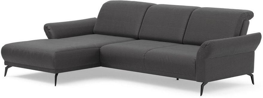 INOSIGN Hoekbank Coco L-vorm Verstelbare zitdiepte armleuning en hoofdeind cordbekleding poothoogte 15 cm - Foto 6