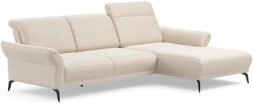 INOSIGN Hoekbank Coco L-vorm Verstelbare zitdiepte armleuning en hoofdeind cordbekleding poothoogte 15 cm - Foto 8