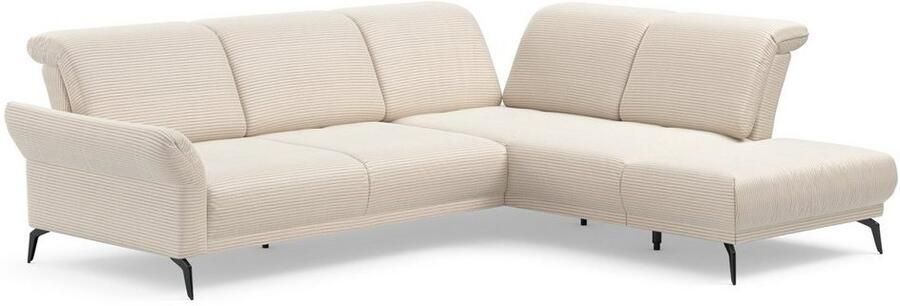 INOSIGN Hoekbank Coco L-vorm Verstelbare zitdiepte armleuning en hoofdeind cordbekleding poothoogte 15 cm - Foto 9