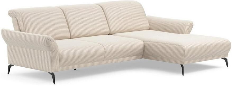 INOSIGN Hoekbank Coco L-vorm Verstelbare zitdiepte armleuning en hoofdeind cordbekleding poothoogte 15 cm - Foto 9