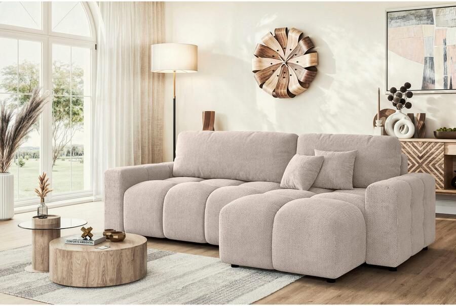 INOSIGN Hoekbank FELICI slaapbank 233cm L-vorm met recamiere aan beide zijden monteerbaar