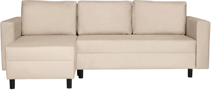 INOSIGN Hoekbank GLENOE slaapbank met bedlade ottomane aan beide zijden te monteren L-vorm afmetingen B D H: 230 135 84 5 cm velvet & zachte structuur - Foto 4