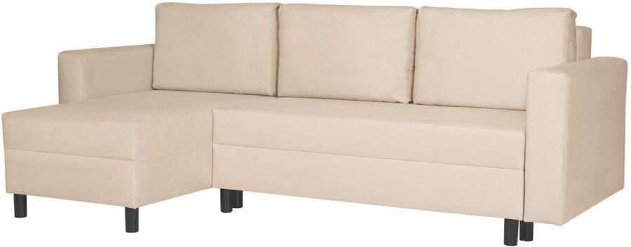 INOSIGN Hoekbank GLENOE slaapbank met bedlade ottomane aan beide zijden te monteren L-vorm afmetingen B D H: 230 135 84 5 cm velvet & zachte structuur - Foto 6