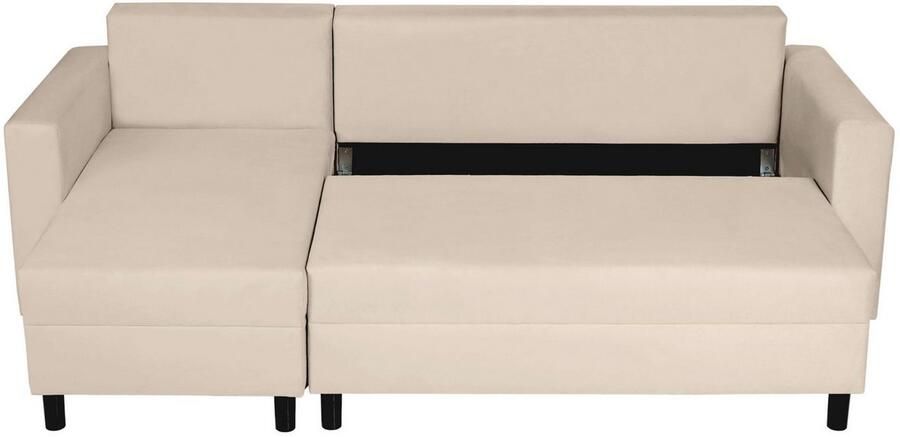 INOSIGN Hoekbank GLENOE slaapbank met bedlade ottomane aan beide zijden te monteren L-vorm afmetingen B D H: 230 135 84 5 cm velvet & zachte structuur - Foto 3