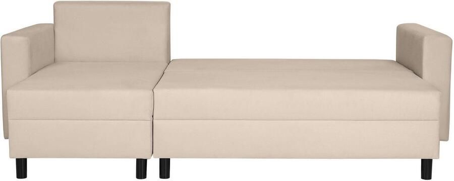 INOSIGN Hoekbank GLENOE slaapbank met bedlade ottomane aan beide zijden te monteren L-vorm afmetingen B D H: 230 135 84 5 cm velvet & zachte structuur - Foto 5