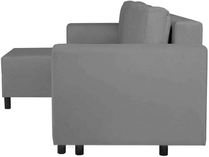 INOSIGN Hoekbank GLENOE slaapbank met bedlade ottomane aan beide zijden te monteren L-vorm afmetingen B D H: 230 135 84 5 cm velvet & zachte structuur - Foto 2