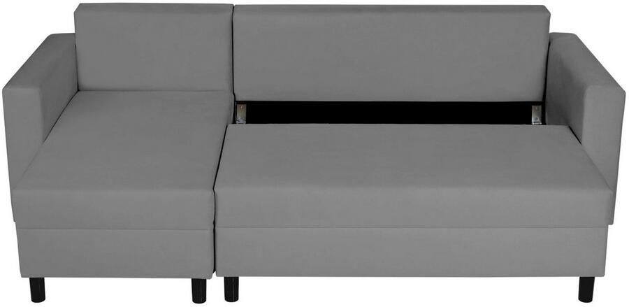 INOSIGN Hoekbank GLENOE slaapbank met bedlade ottomane aan beide zijden te monteren L-vorm afmetingen B D H: 230 135 84 5 cm velvet & zachte structuur - Foto 3