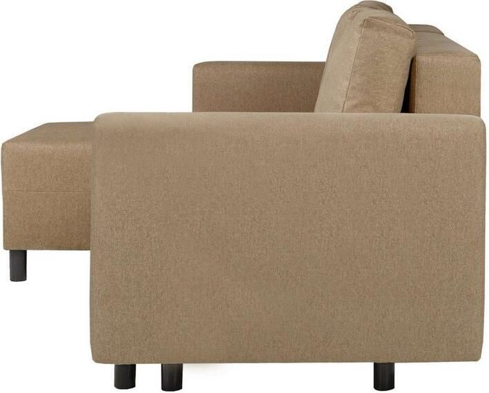 INOSIGN Hoekbank GLENOE slaapbank met bedlade ottomane aan beide zijden te monteren L-vorm afmetingen B D H: 230 135 84 5 cm velvet & zachte structuur - Foto 3