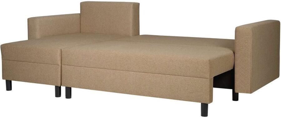 INOSIGN Hoekbank GLENOE slaapbank met bedlade ottomane aan beide zijden te monteren L-vorm afmetingen B D H: 230 135 84 5 cm velvet & zachte structuur - Foto 5