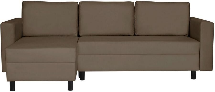 INOSIGN Hoekbank GLENOE slaapbank met bedlade ottomane aan beide zijden te monteren L-vorm afmetingen B D H: 230 135 84 5 cm velvet & zachte structuur - Foto 3