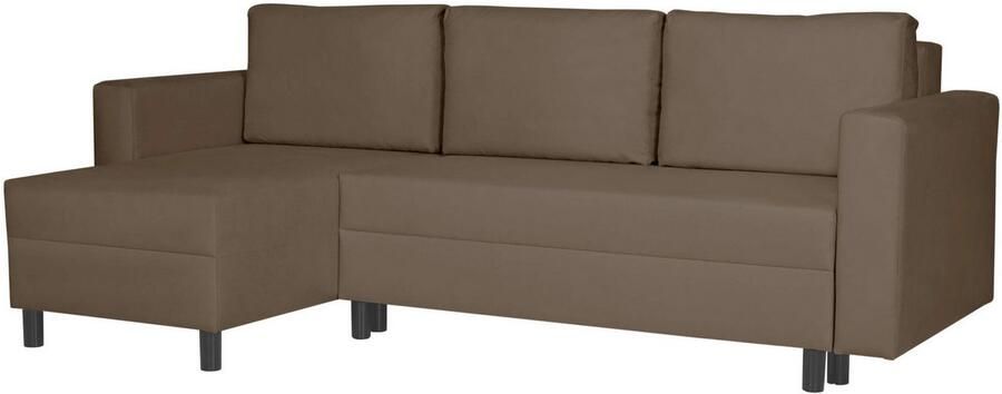 INOSIGN Hoekbank GLENOE slaapbank met bedlade ottomane aan beide zijden te monteren L-vorm afmetingen B D H: 230 135 84 5 cm velvet & zachte structuur - Foto 5