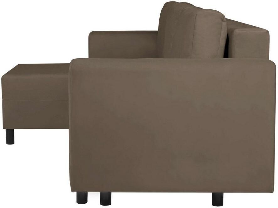 INOSIGN Hoekbank GLENOE slaapbank met bedlade ottomane aan beide zijden te monteren L-vorm afmetingen B D H: 230 135 84 5 cm velvet & zachte structuur - Foto 2