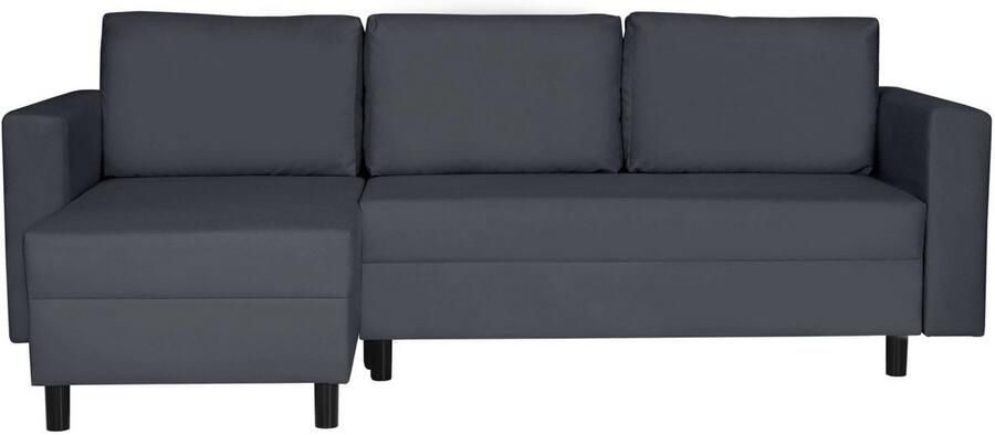 INOSIGN Hoekbank GLENOE slaapbank met bedlade ottomane aan beide zijden te monteren L-vorm afmetingen B D H: 230 135 84 5 cm velvet & zachte structuur - Foto 2