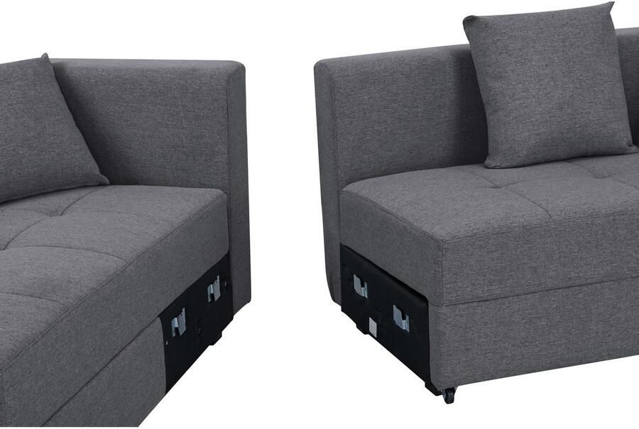 INOSIGN Hoekbank KILLAM 217 cm L-vorm met slaapfunctie en bedlade Recamière rechts links monteerbaar in cord en geweven stof - Foto 4