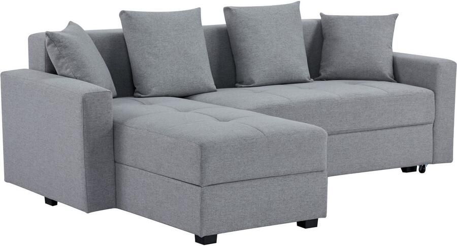 INOSIGN Hoekbank KILLAM 217 cm L-vorm met slaapfunctie en bedlade Recamière rechts links monteerbaar in cord en geweven stof - Foto 9