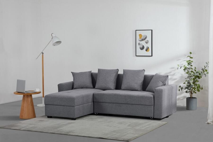 INOSIGN Hoekbank KILLAM 217 cm L-vorm met slaapfunctie en bedlade Recamière rechts links monteerbaar in cord en geweven stof - Foto 7