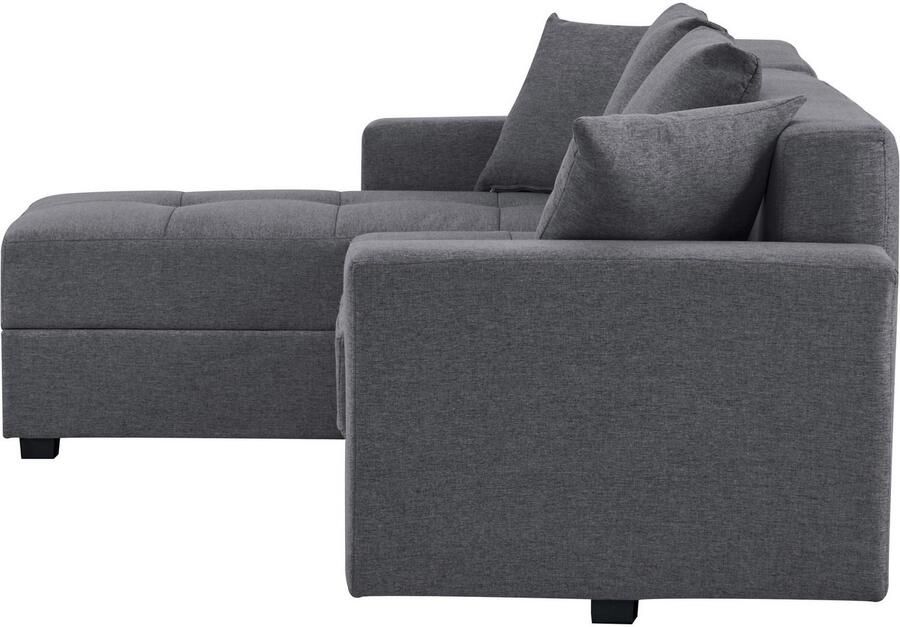 INOSIGN Hoekbank KILLAM 217 cm L-vorm met slaapfunctie en bedlade Recamière rechts links monteerbaar in cord en geweven stof - Foto 2