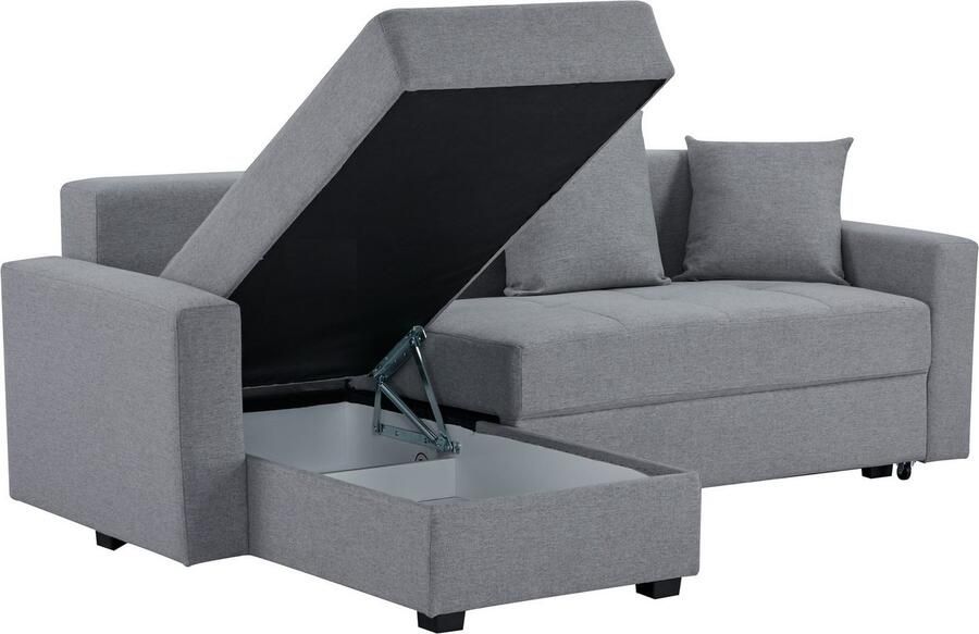 INOSIGN Hoekbank KILLAM 217 cm L-vorm met slaapfunctie en bedlade Recamière rechts links monteerbaar in cord en geweven stof - Foto 5