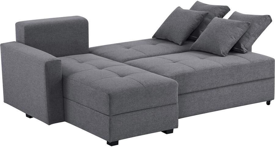 INOSIGN Hoekbank KILLAM 217 cm L-vorm met slaapfunctie en bedlade Recamière rechts links monteerbaar in cord en geweven stof - Foto 11