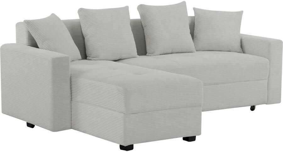 INOSIGN Hoekbank KILLAM 217 cm L-vorm met slaapfunctie en bedlade Recamière rechts links monteerbaar in cord en geweven stof - Foto 10