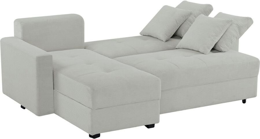 INOSIGN Hoekbank KILLAM 217 cm L-vorm met slaapfunctie en bedlade Recamière rechts links monteerbaar in cord en geweven stof - Foto 11