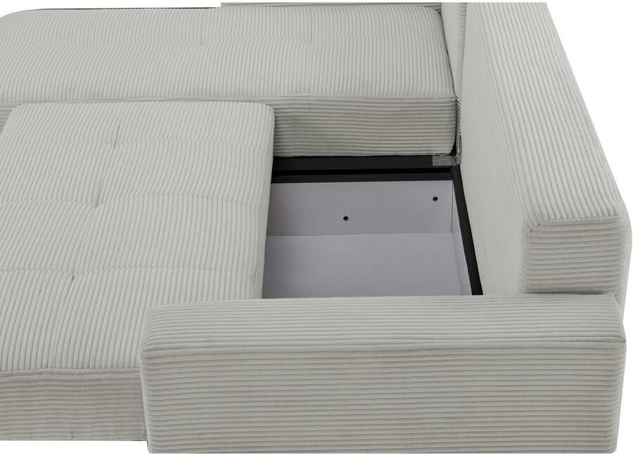 INOSIGN Hoekbank KILLAM 217 cm L-vorm met slaapfunctie en bedlade Recamière rechts links monteerbaar in cord en geweven stof - Foto 2