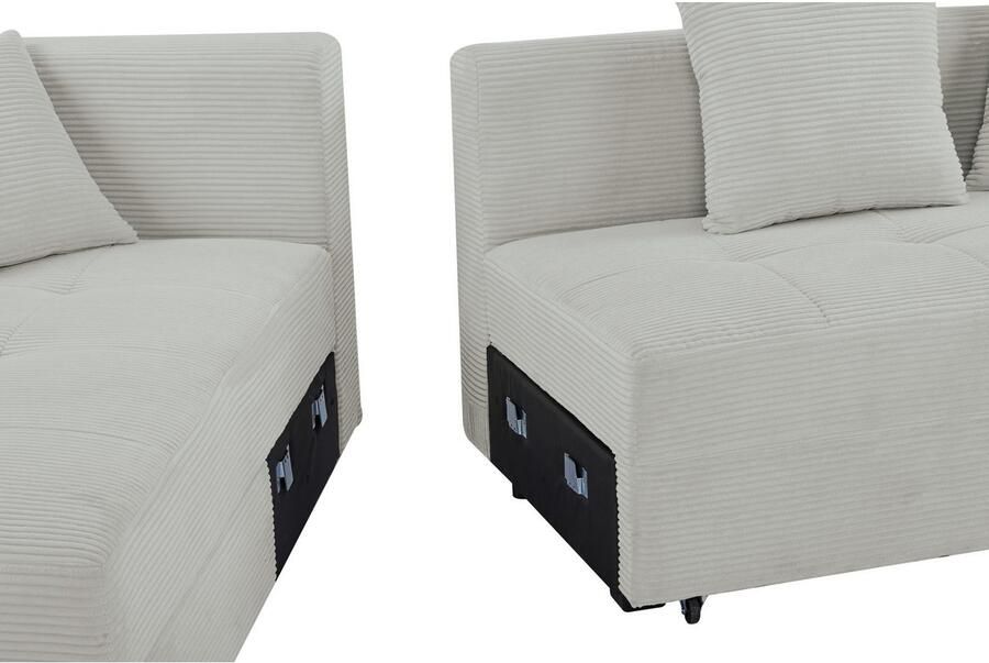 INOSIGN Hoekbank KILLAM 217 cm L-vorm met slaapfunctie en bedlade Recamière rechts links monteerbaar in cord en geweven stof - Foto 4