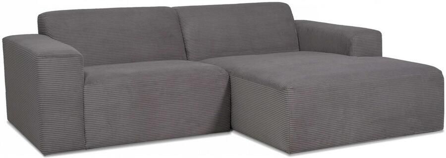 INOSIGN Hoekbank Koa 228 cm L-vorm modulair bankstel webstof cord Designbank zachte lounge-zitcomfort golfondersteuning tot aan de vloer - Foto 9