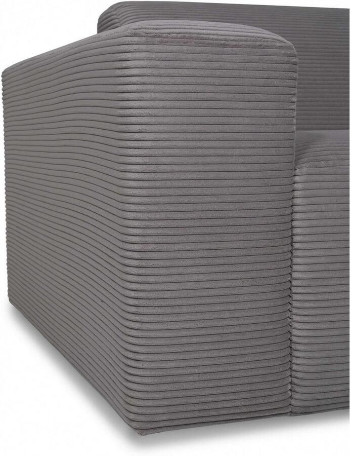 INOSIGN Hoekbank Koa 228 cm L-vorm modulair bankstel webstof cord Designbank zachte lounge-zitcomfort golfondersteuning tot aan de vloer - Foto 2