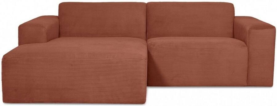 INOSIGN Hoekbank Koa 228 cm L-vorm modulair bankstel webstof cord Designbank zachte lounge-zitcomfort golfondersteuning tot aan de vloer - Foto 5
