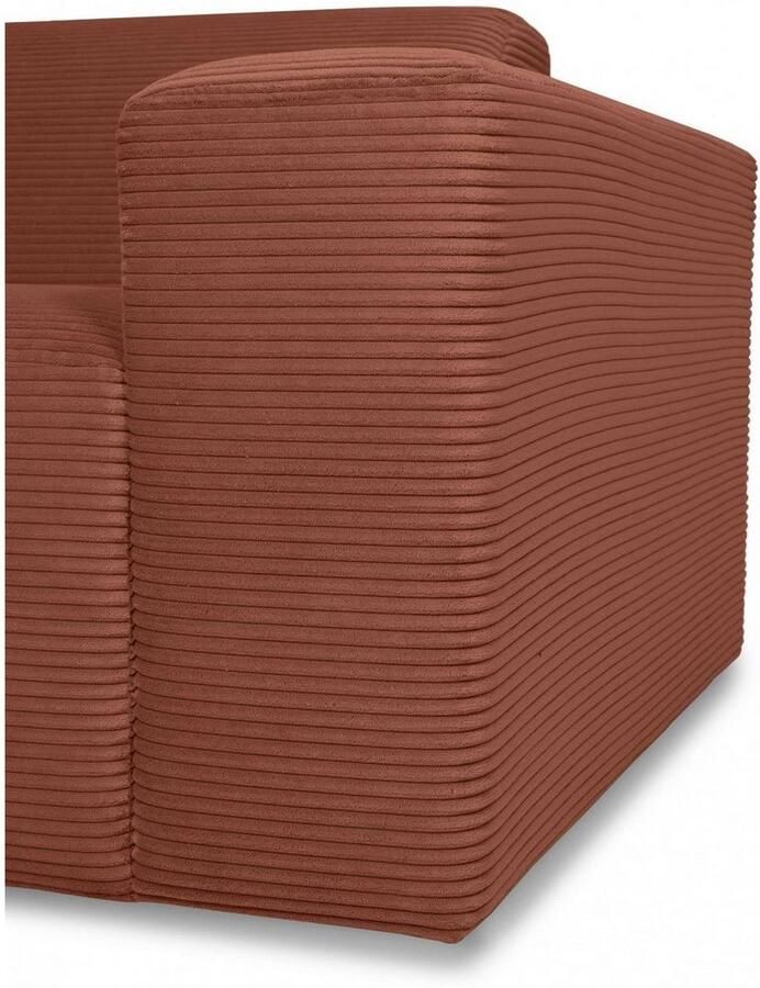 INOSIGN Hoekbank Koa 228 cm L-vorm modulair bankstel webstof cord Designbank zachte lounge-zitcomfort golfondersteuning tot aan de vloer - Foto 2