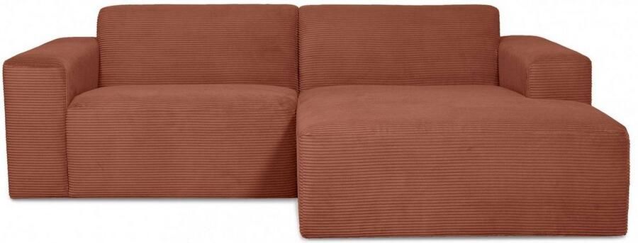 INOSIGN Hoekbank Koa 228 cm L-vorm modulair bankstel webstof cord Designbank zachte lounge-zitcomfort golfondersteuning tot aan de vloer - Foto 5