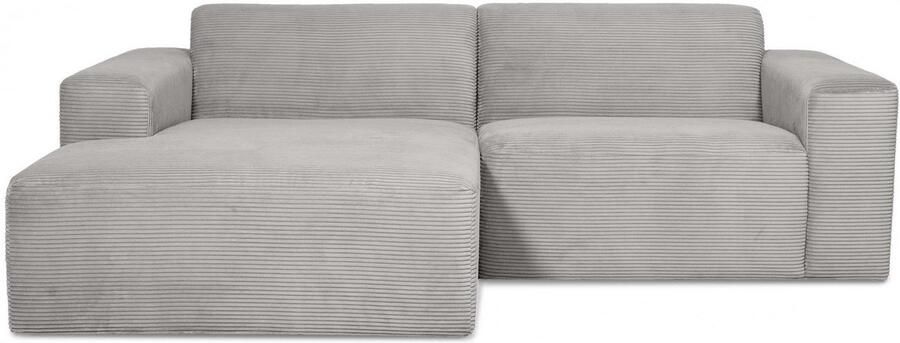 INOSIGN Hoekbank Koa 228 cm L-vorm modulair bankstel webstof cord Designbank zachte lounge-zitcomfort golfondersteuning tot aan de vloer - Foto 5