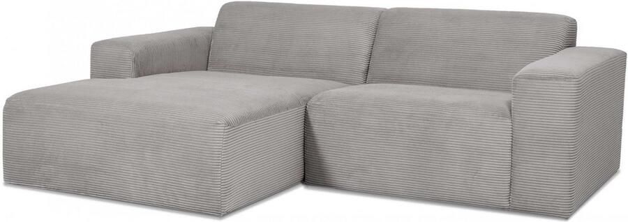 INOSIGN Hoekbank Koa 228 cm L-vorm modulair bankstel webstof cord Designbank zachte lounge-zitcomfort golfondersteuning tot aan de vloer - Foto 9