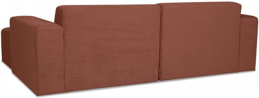 INOSIGN Hoekbank Koa 228 cm L-vorm modulair bankstel webstof cord Designbank zachte lounge-zitcomfort golfondersteuning tot aan de vloer - Foto 6