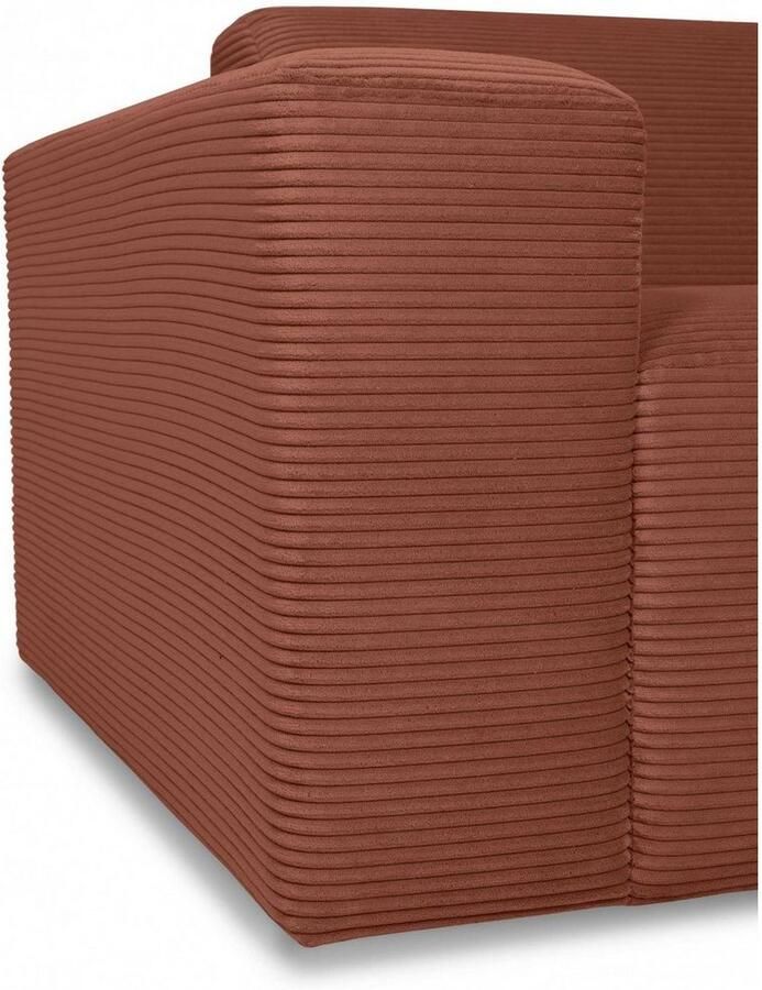 INOSIGN Hoekbank Koa 228 cm L-vorm modulair bankstel webstof cord Designbank zachte lounge-zitcomfort golfondersteuning tot aan de vloer - Foto 2