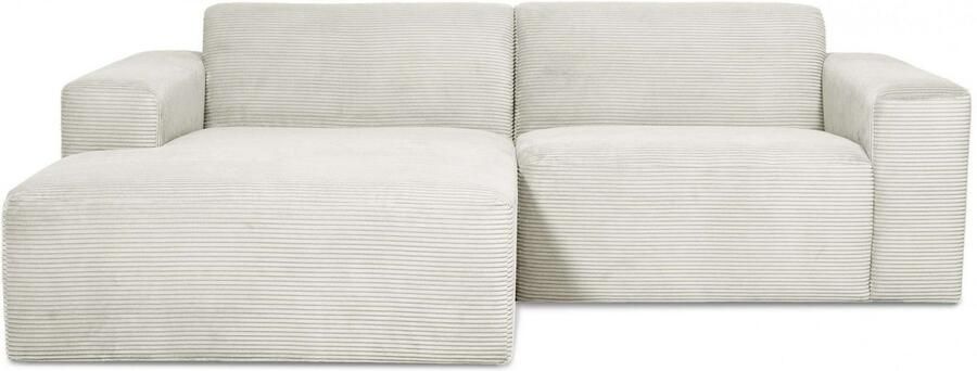 INOSIGN Hoekbank Koa 228 cm L-vorm modulair bankstel webstof cord Designbank zachte lounge-zitcomfort golfondersteuning tot aan de vloer - Foto 5