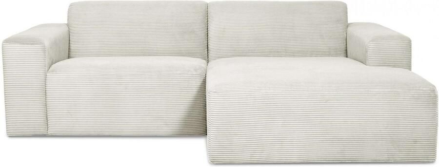 INOSIGN Hoekbank Koa 228 cm L-vorm modulair bankstel webstof cord Designbank zachte lounge-zitcomfort golfondersteuning tot aan de vloer - Foto 5