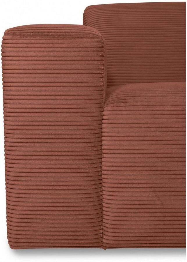 INOSIGN Hoekbank Koa 228 cm L-vorm modulair bankstel webstof cord Designbank zachte lounge-zitcomfort golfondersteuning tot aan de vloer - Foto 3