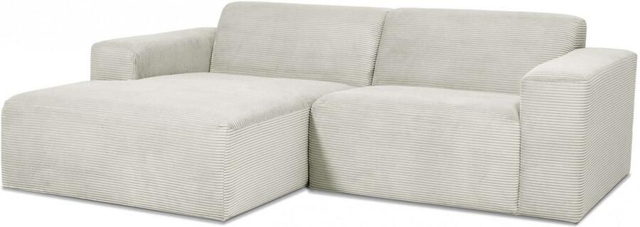 INOSIGN Hoekbank Koa 228 cm L-vorm modulair bankstel webstof cord Designbank zachte lounge-zitcomfort golfondersteuning tot aan de vloer - Foto 9