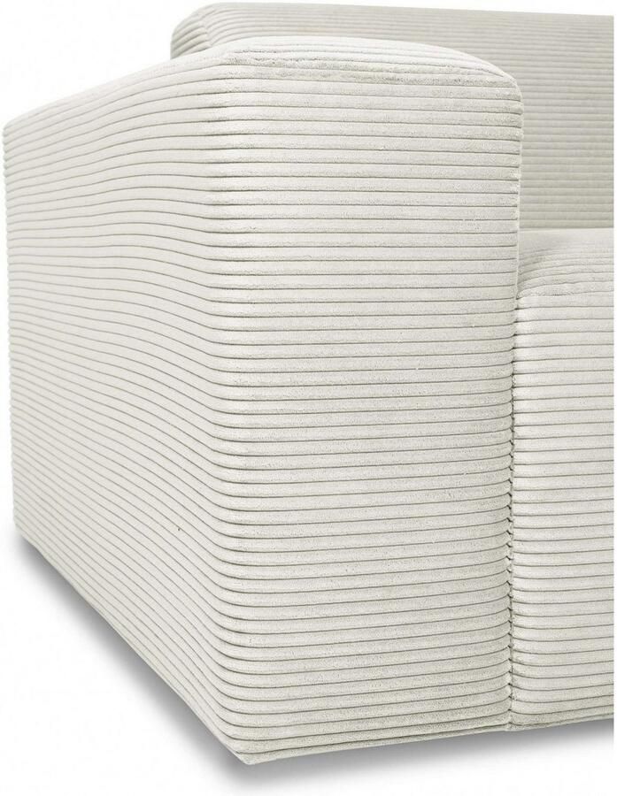 INOSIGN Hoekbank Koa 228 cm L-vorm modulair bankstel webstof cord Designbank zachte lounge-zitcomfort golfondersteuning tot aan de vloer - Foto 2