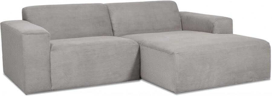 INOSIGN Hoekbank Koa 228 cm L-vorm modulair bankstel webstof cord Designbank zachte lounge-zitcomfort golfondersteuning tot aan de vloer - Foto 9