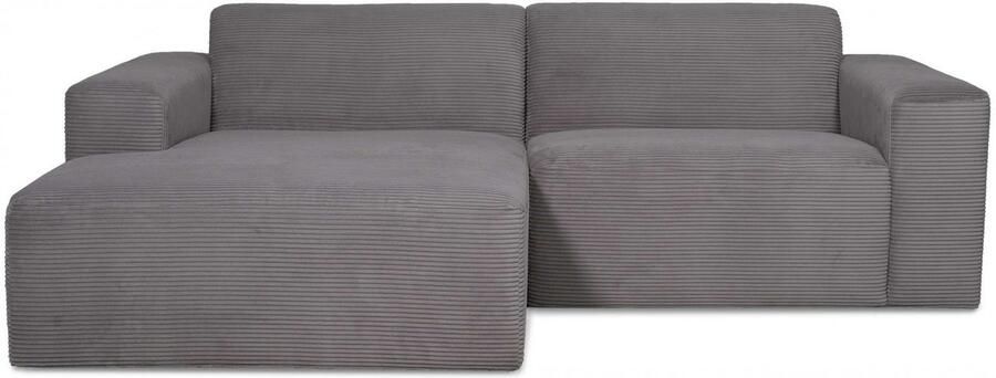 INOSIGN Hoekbank Koa 228 cm L-vorm modulair bankstel webstof cord Designbank zachte lounge-zitcomfort golfondersteuning tot aan de vloer - Foto 5