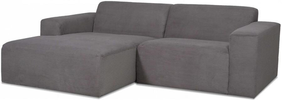 INOSIGN Hoekbank Koa 228 cm L-vorm modulair bankstel webstof cord Designbank zachte lounge-zitcomfort golfondersteuning tot aan de vloer - Foto 9