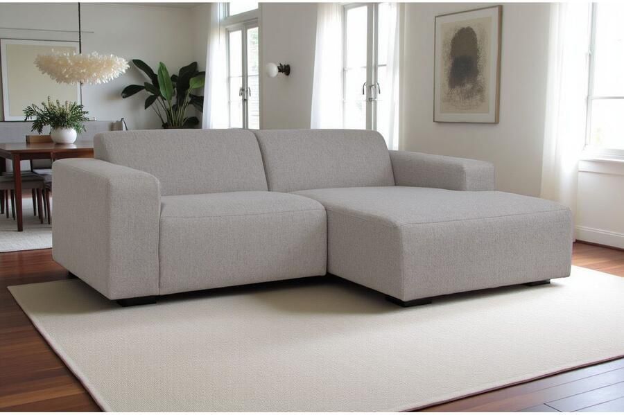 INOSIGN Hoekbank Koa 228 cm L-vorm modulair bankstel webstof cord Designbank zachte lounge-zitcomfort golfondersteuning tot aan de vloer - Foto 6