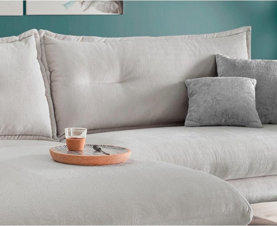 INOSIGN Hoekbank Lazio modern en comfortabel smalle armleuningen geweldige detailafwerking - Foto 4