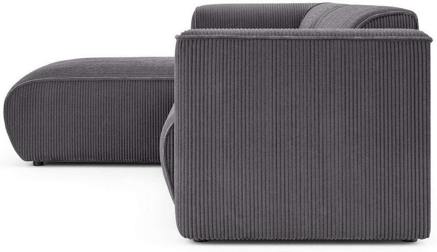 INOSIGN Hoekbank MERID L-vorm (257 cm) tijdloos & stijlvol ontwerp Uitgebreid gepolsterd in cord chenille en structuur